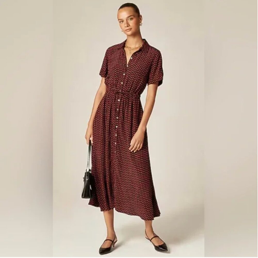 NWT J Crew Cerise shirt-dress in floral crepe de chine 14